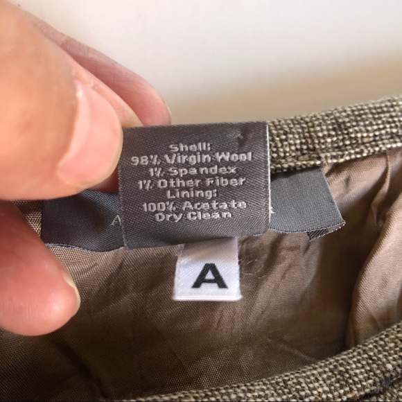Ann Taylor Virgin Wool Blend Brown Tweed A-Line Flounce Hem Size 16 - Picture 8 of 14